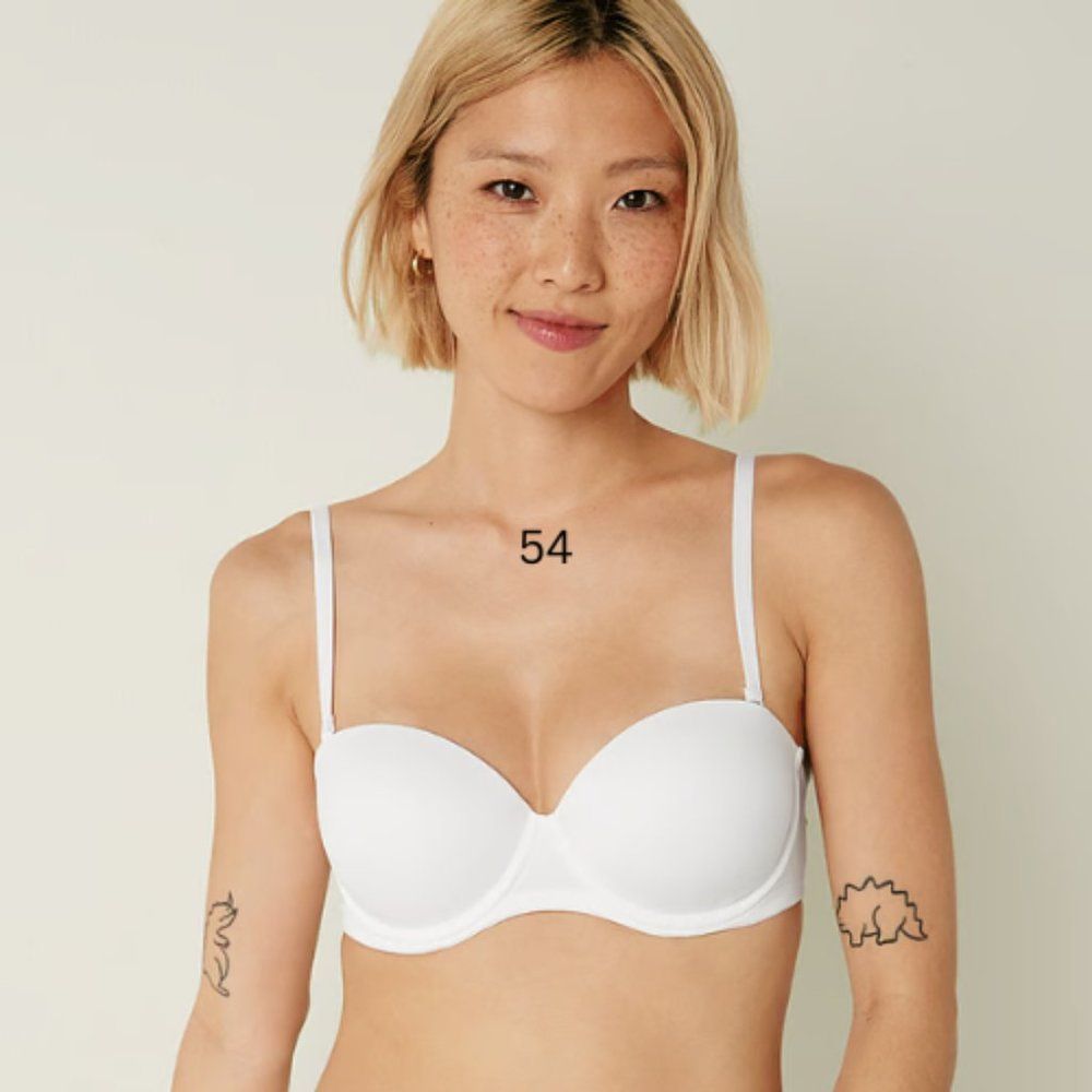 PINK Victoria's Secret Women's Optic White Wear Everywhere Push-Up Bra Size 34DD